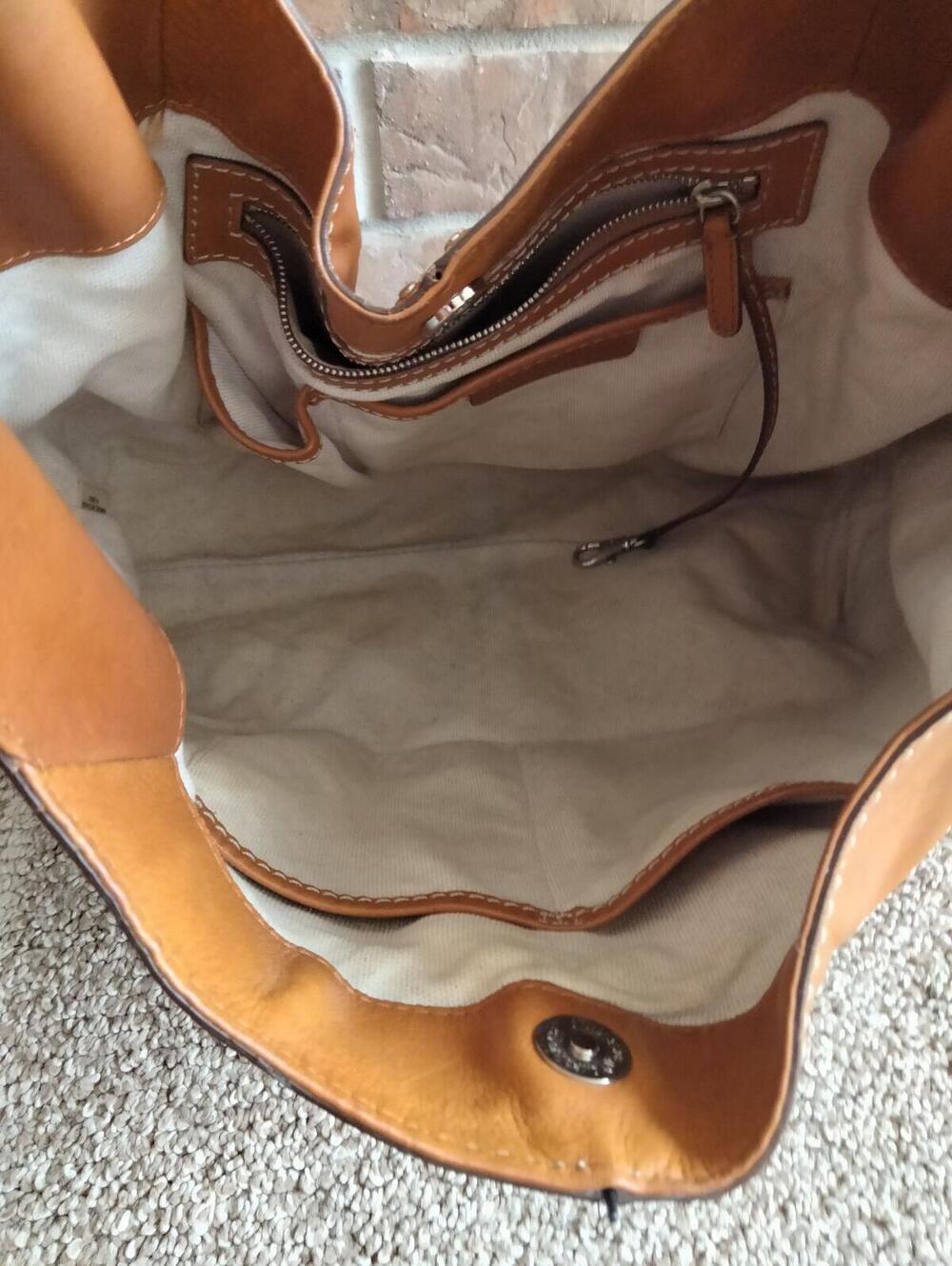 Michael Kors Astor Hobo Shoulder Bag Large Luggage Brown Leather Studded - Picture 6 of 9